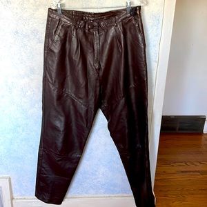 Brown Leather Pants#
